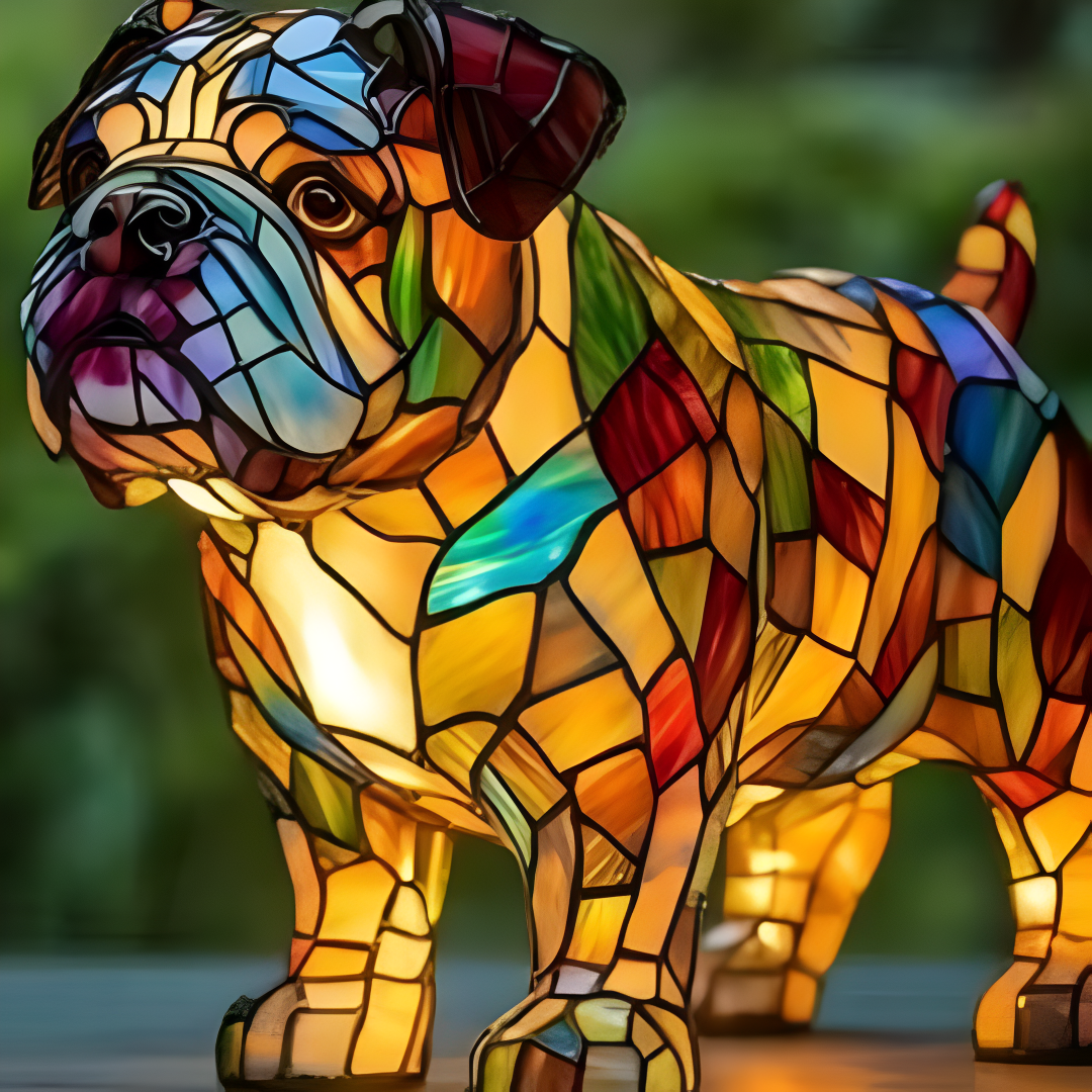 Pug | Luminária de Vitral