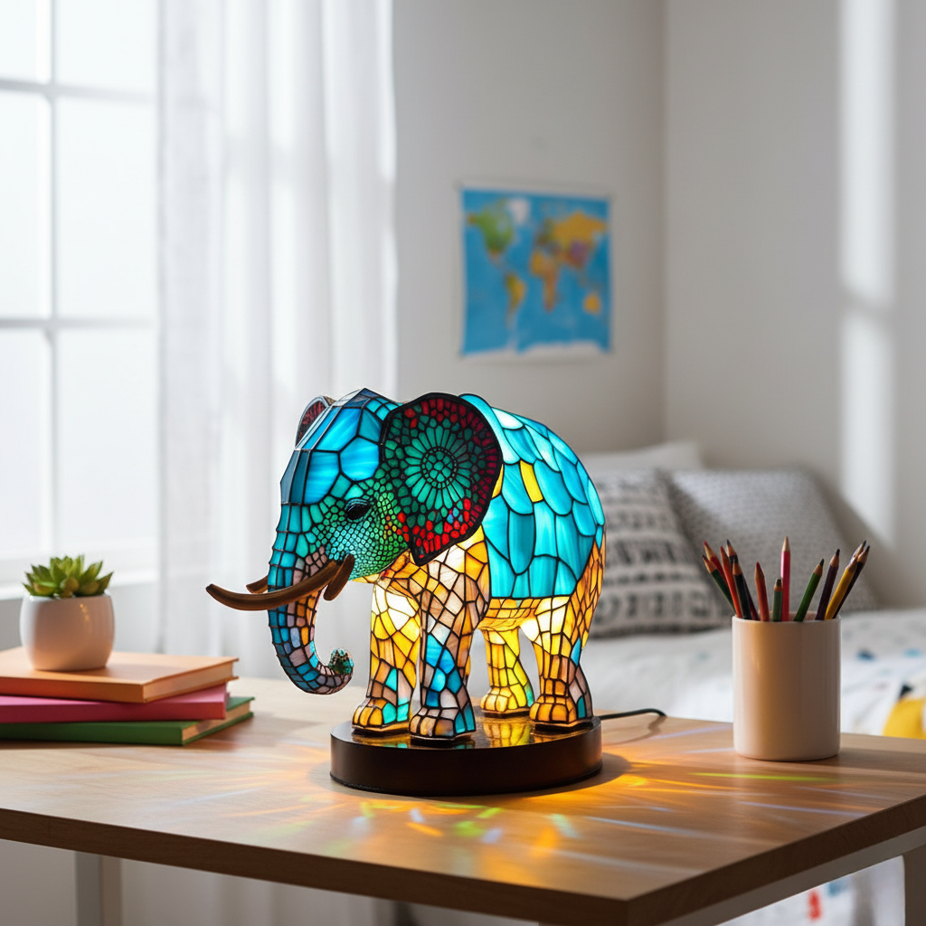 Elefante | Luminária de Vitral