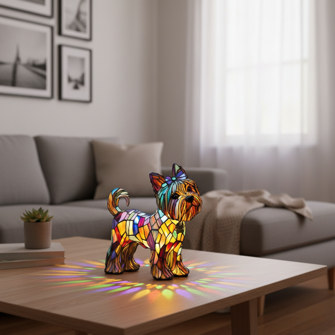 Yorkshire Terrier | Luminária de Vitral