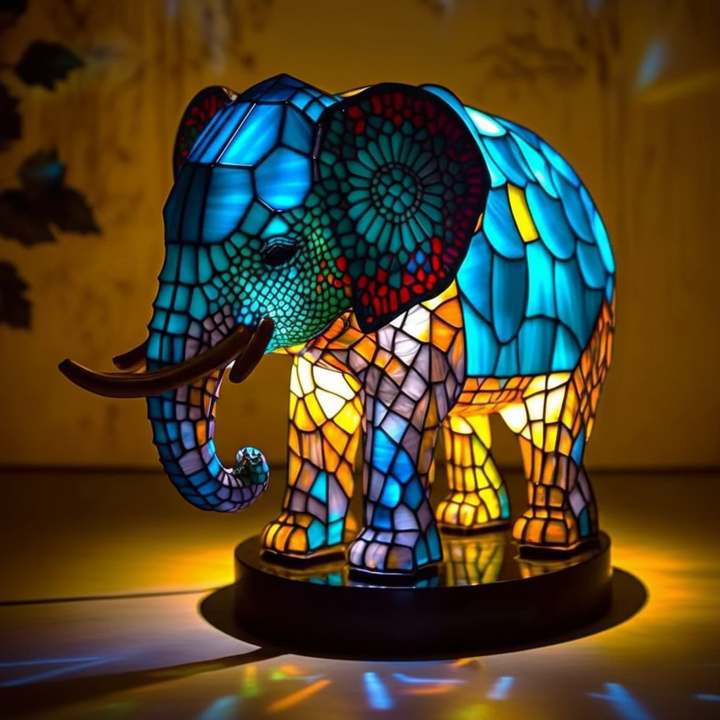 Elefante | Luminária de Vitral