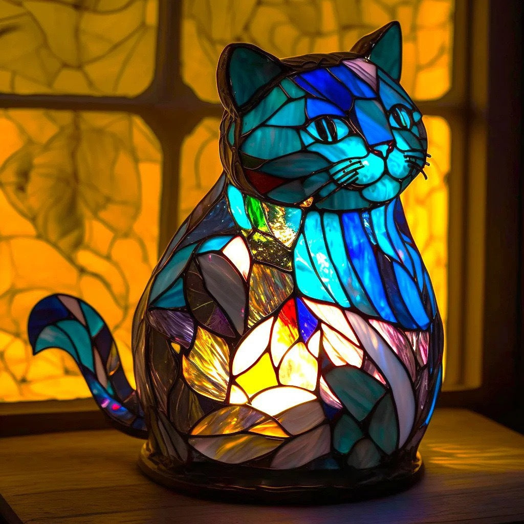 Gato | Luminária de Vitral