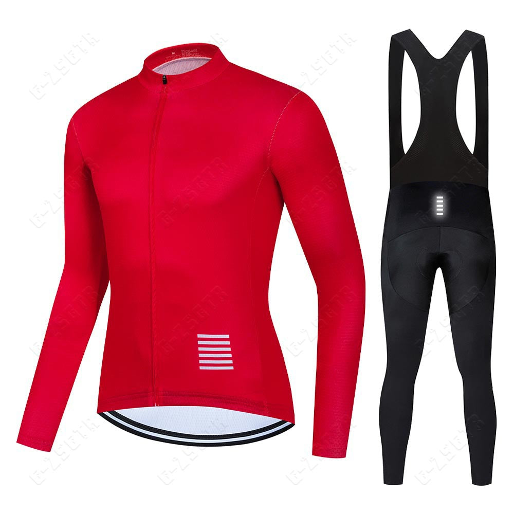 Conjunto de roupas de ciclismo profissional com mangas compridas