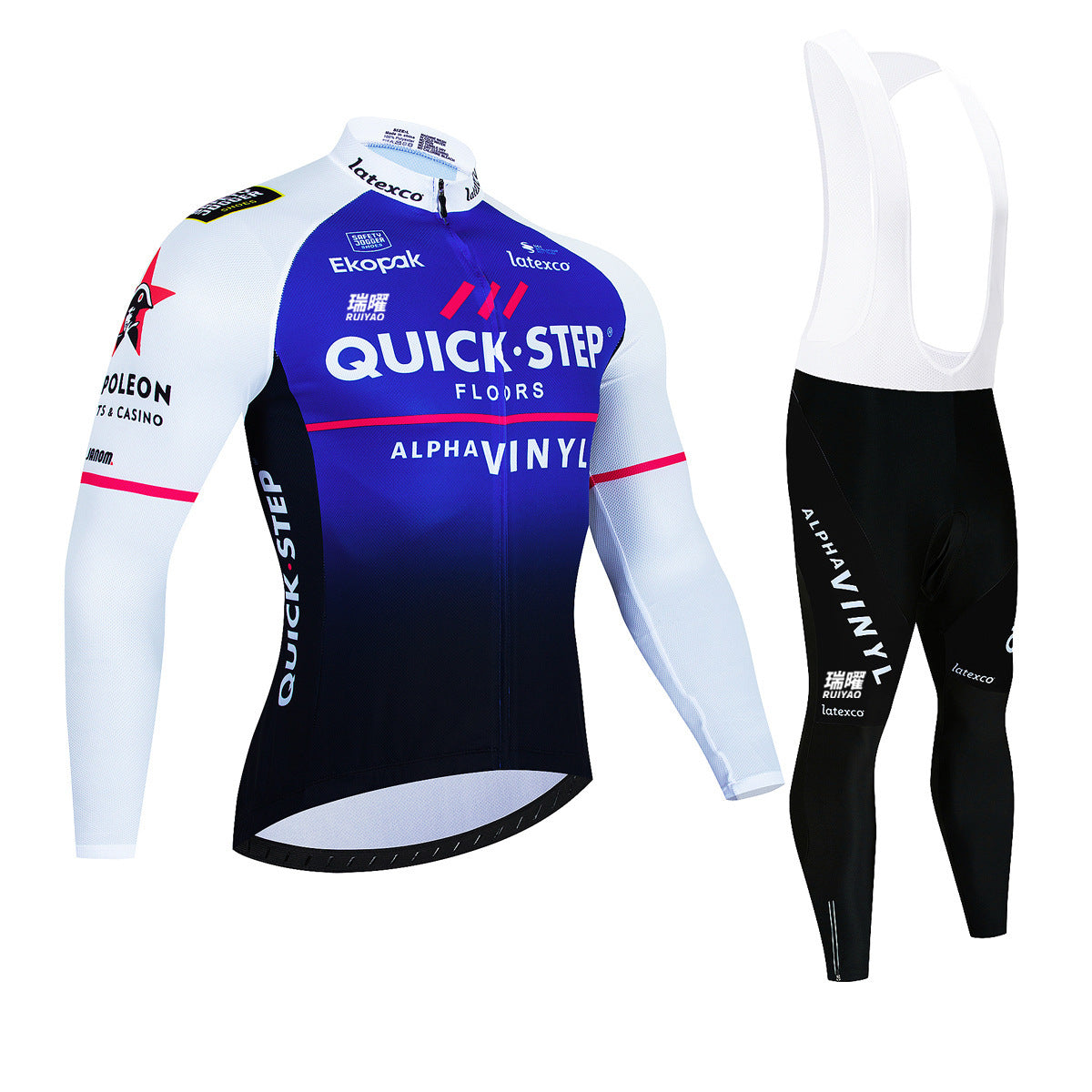 Quick Step – Conjunto profissional de ciclismo com mangas compridas