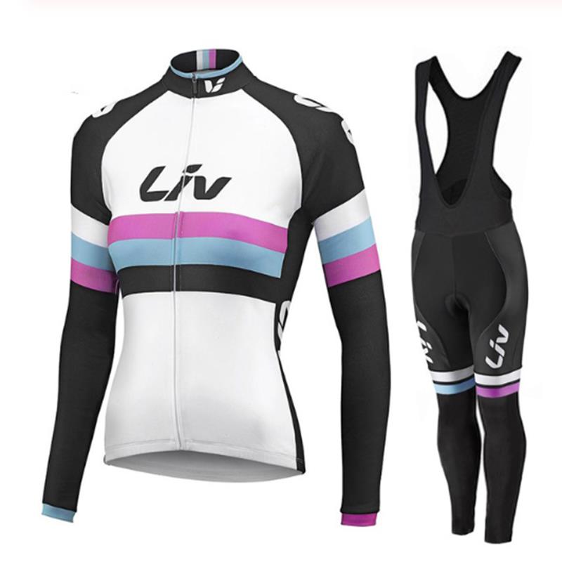 LIV V2 – PRO Conjunto de roupas de inverno para ciclismo feminino com alças