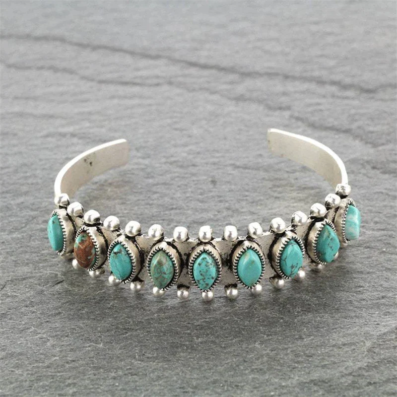 Bracelete de pedra turquesa vintage