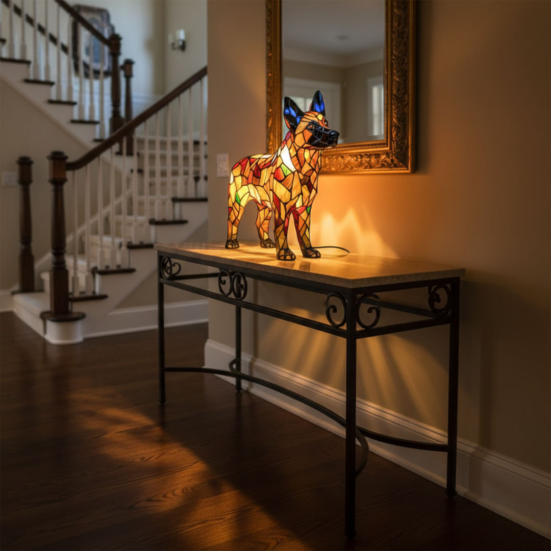 Pastor Alemão | Luminária de Vitral