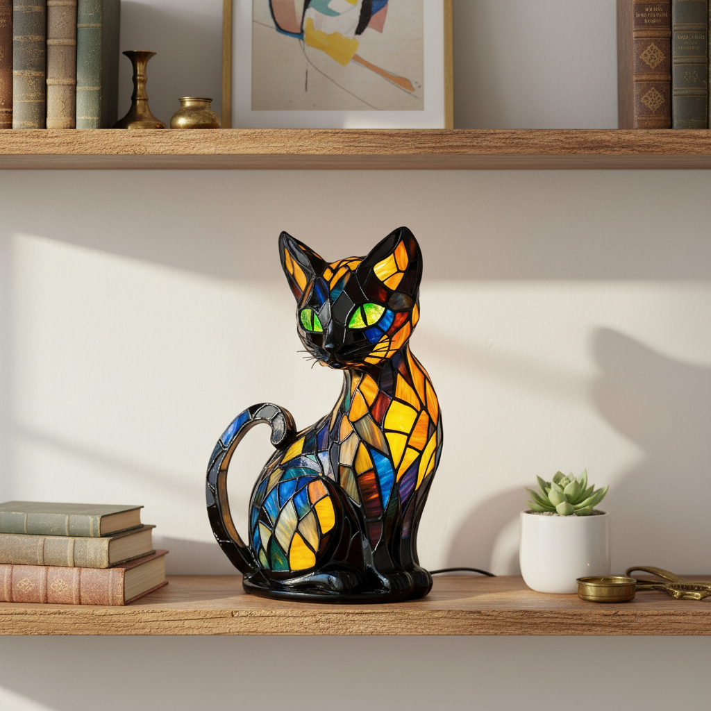 Gato | Luminária de Vitral