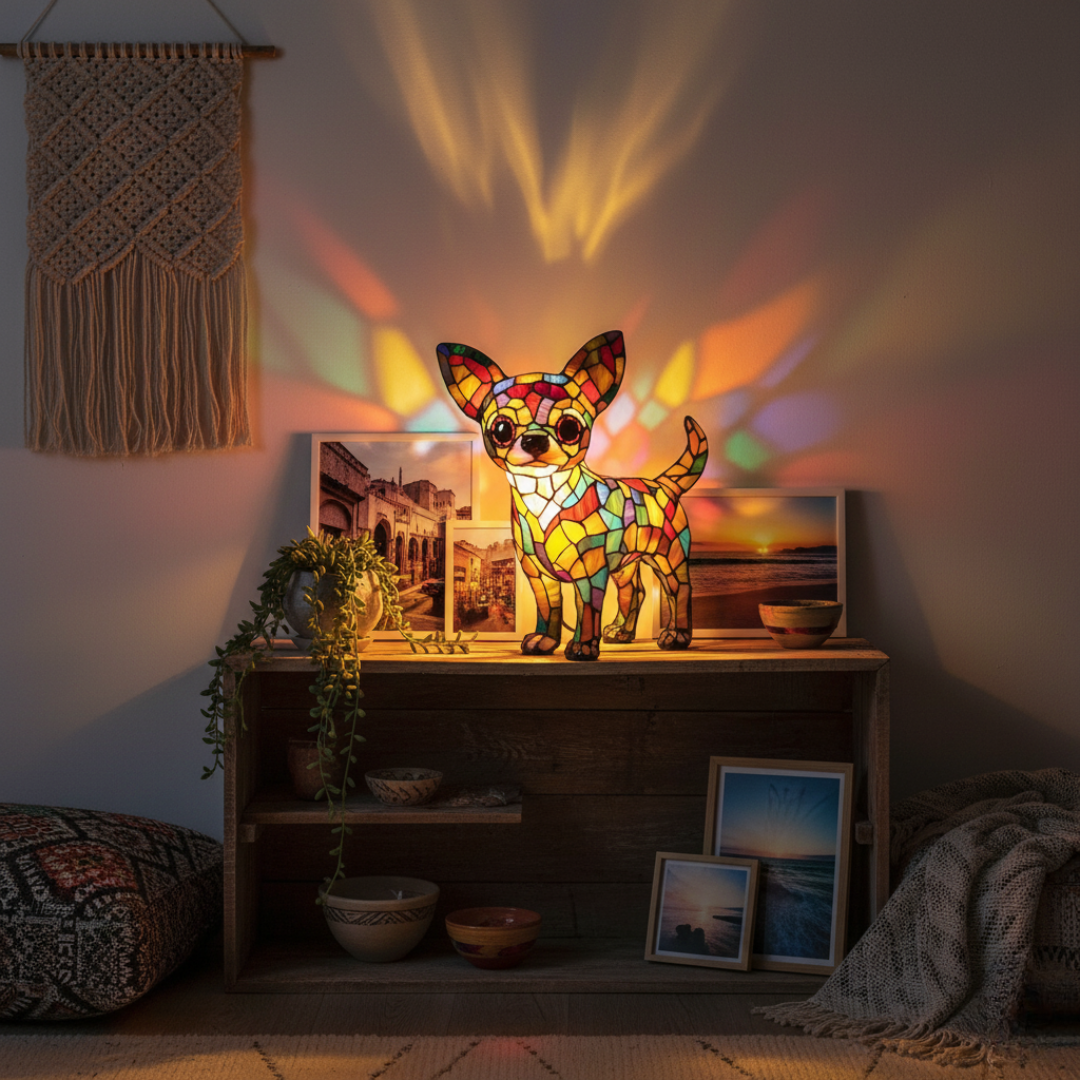 Chihuahua | Luminária de Vitral