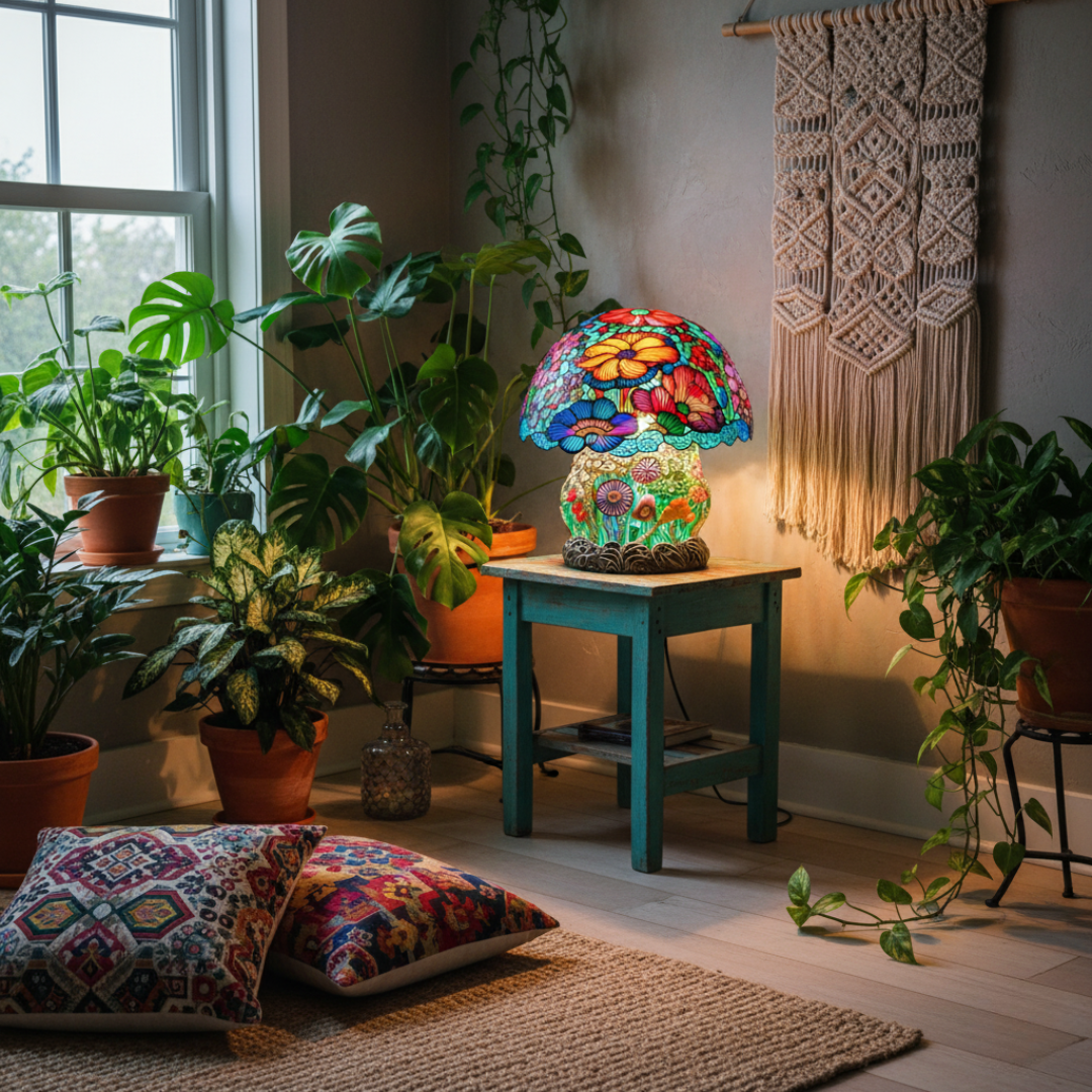 Cogumelo | Luminária de Vitral