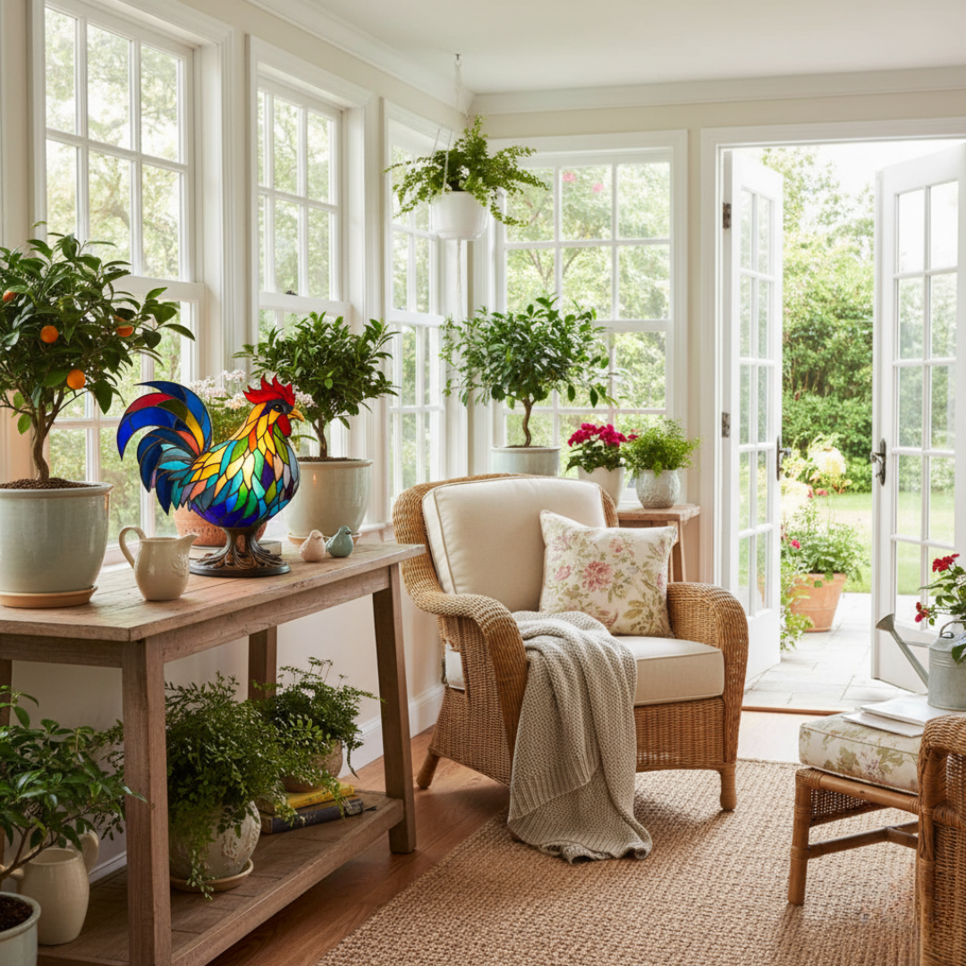 Galo | Luminária de Vitral