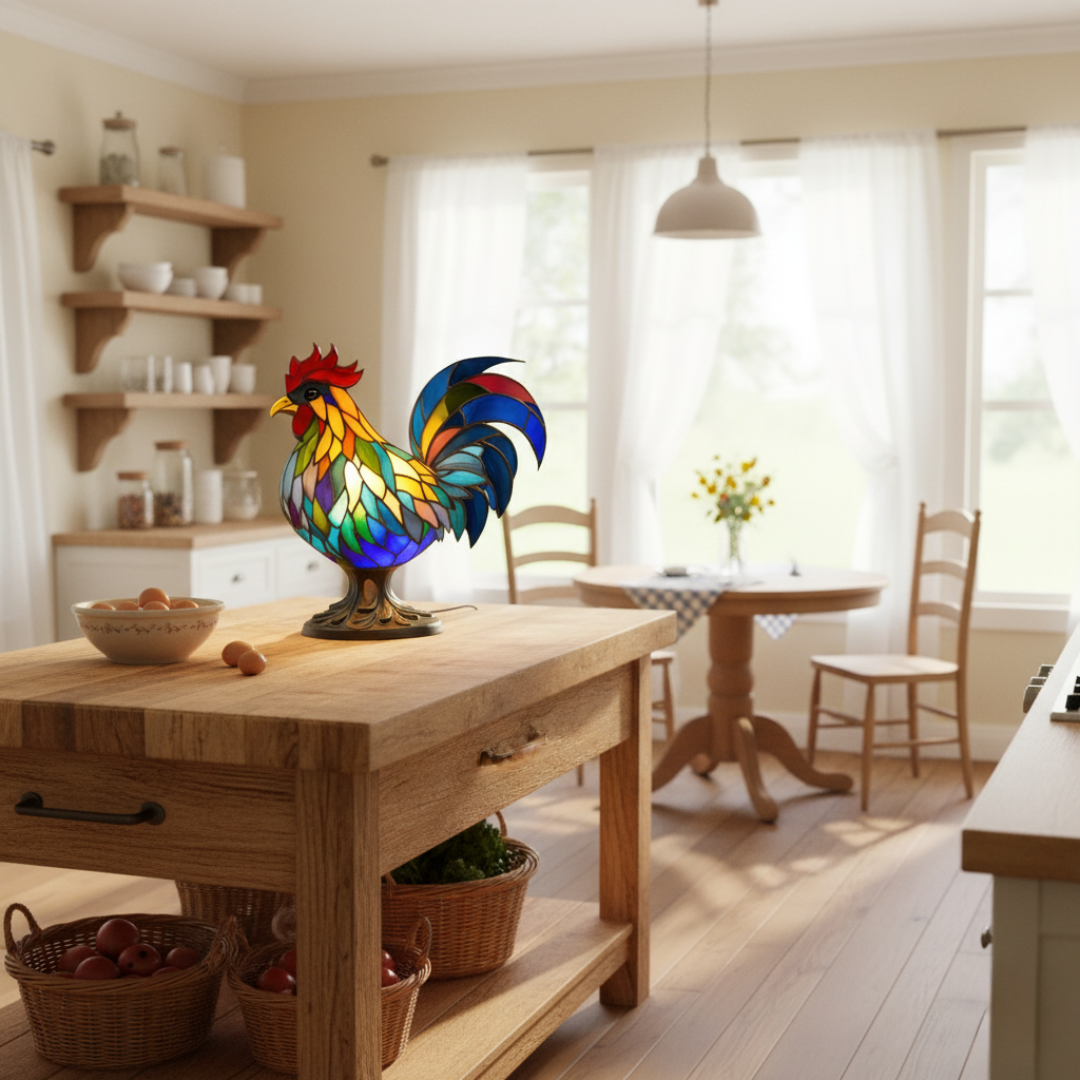 Galo | Luminária de Vitral