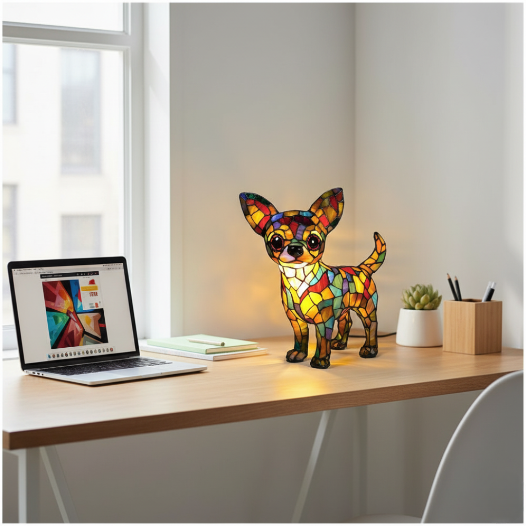 Chihuahua | Luminária de Vitral