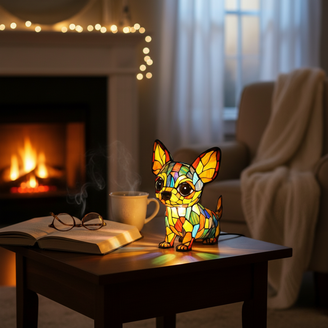 Chihuahua | Luminária de Vitral