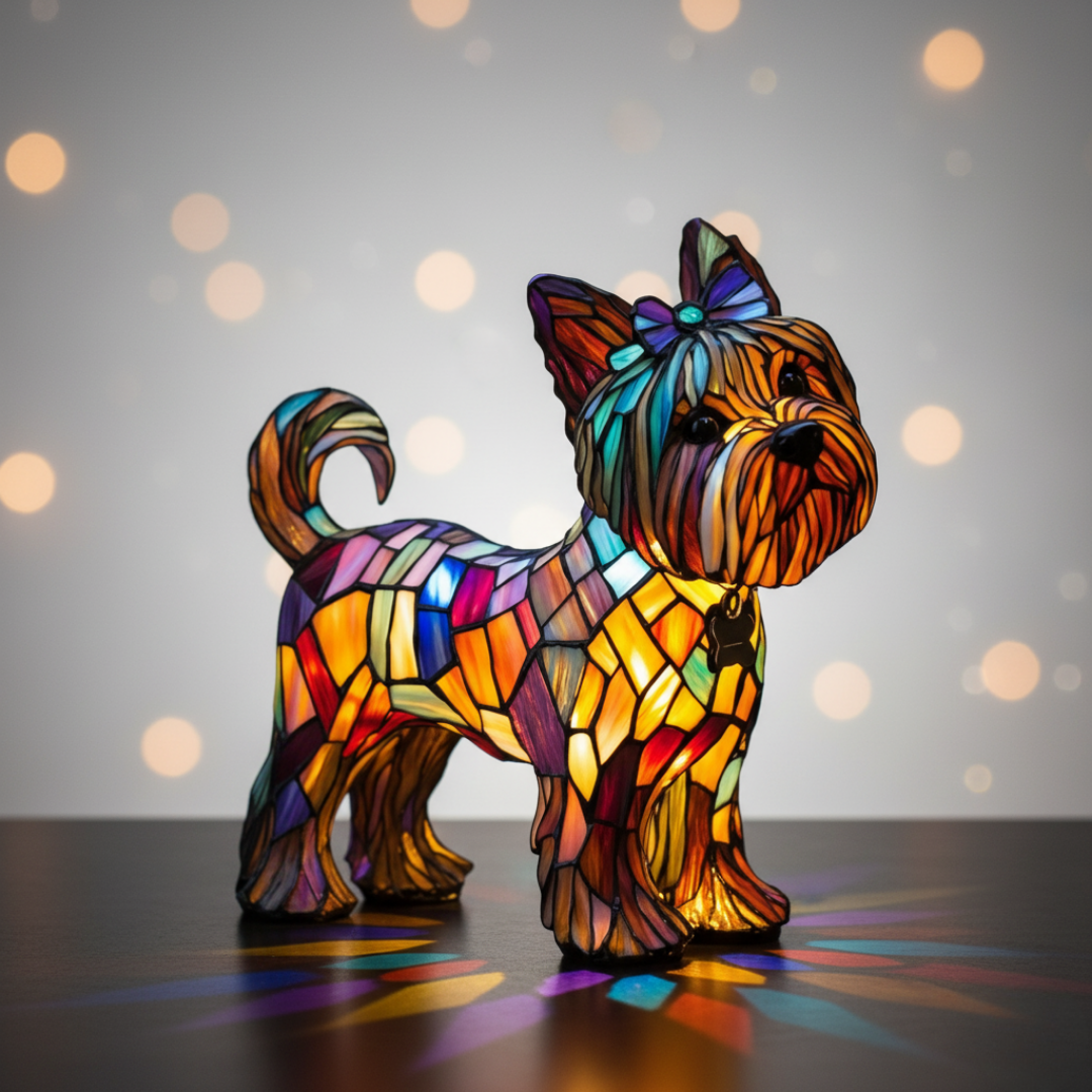 Yorkshire Terrier | Luminária de Vitral