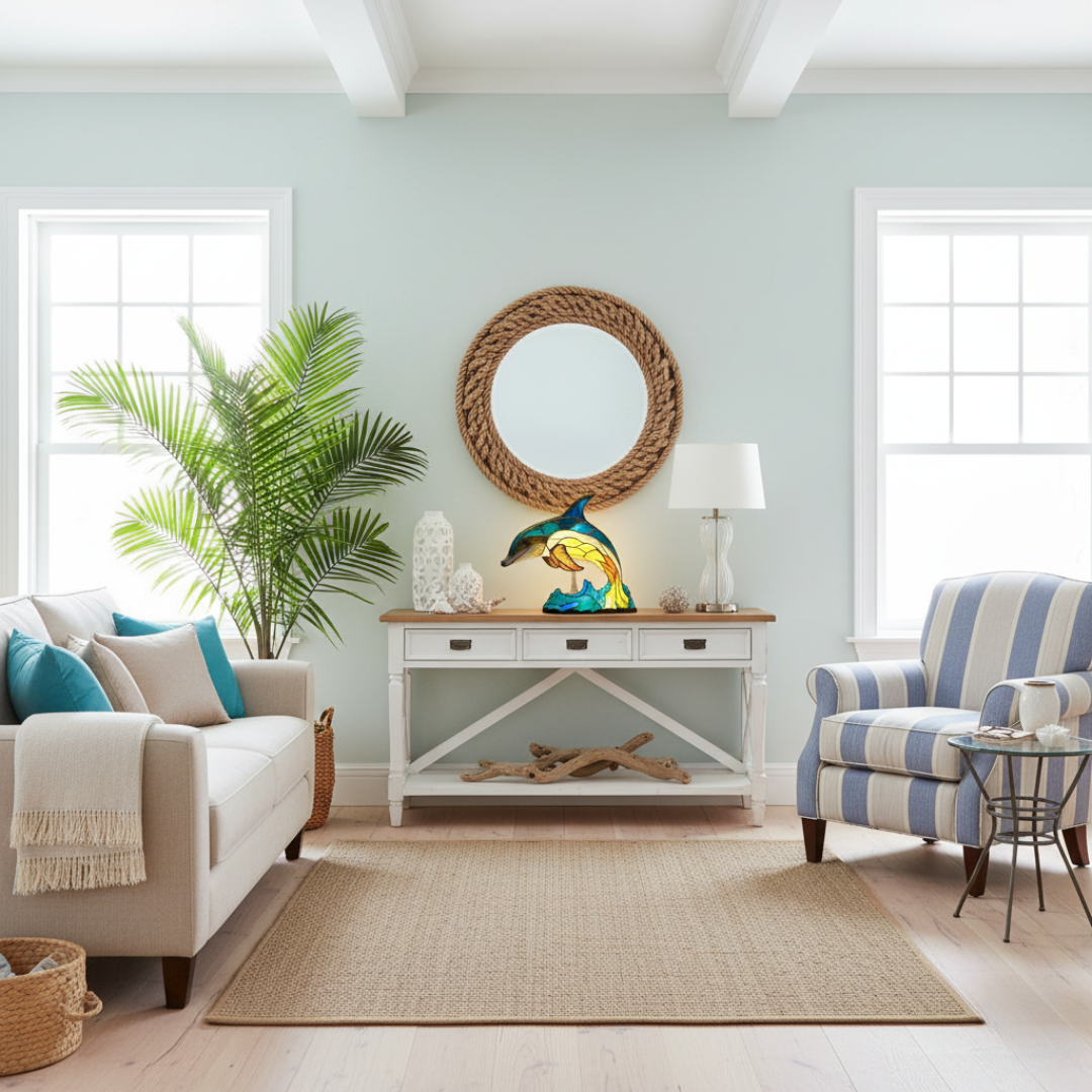 Golfinho | Luminária de Vitral