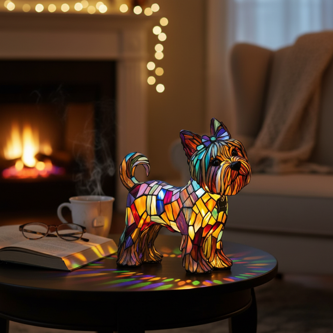 Yorkshire Terrier | Luminária de Vitral