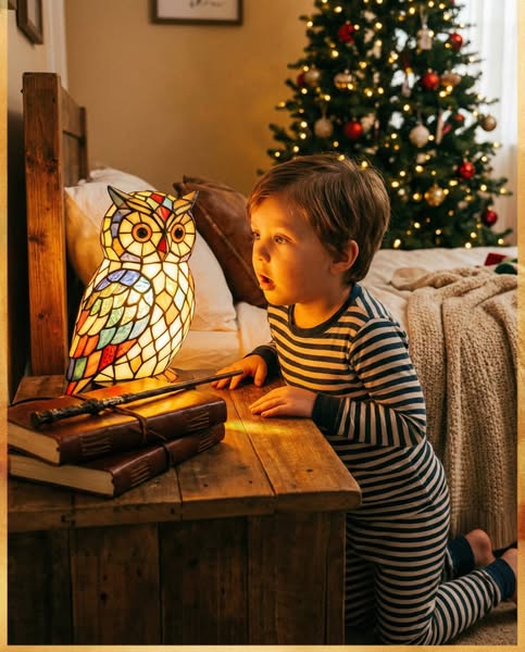 Coruja | Luminária de Vitral