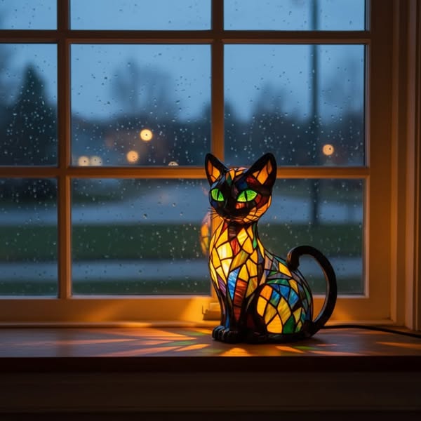 Gato | Luminária de Vitral