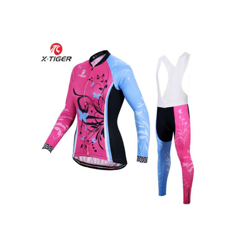 X-Tiger – Conjunto de ciclismo para mulheres com mangas longas
