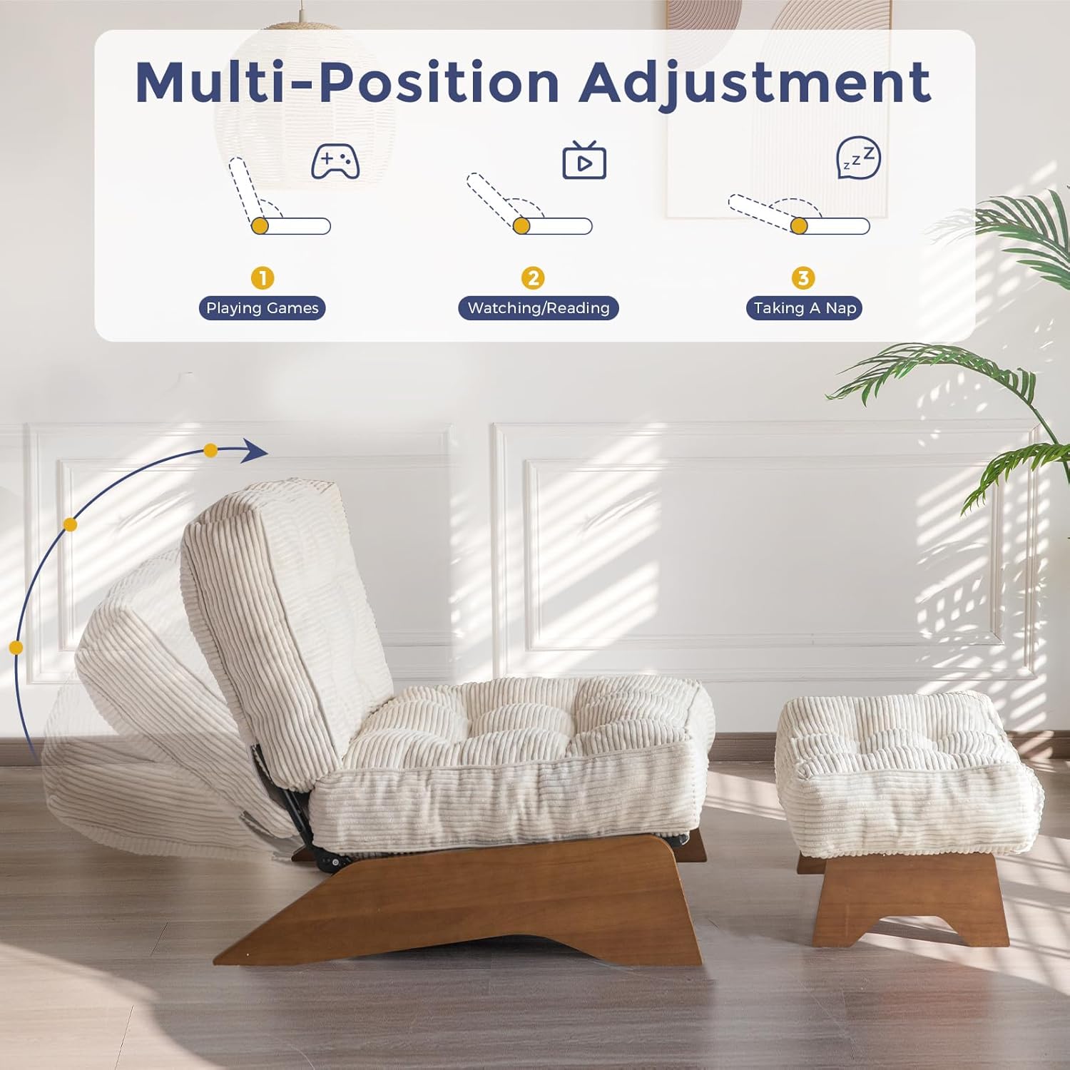 Conjunto de Poltrona com Apoio para os pés