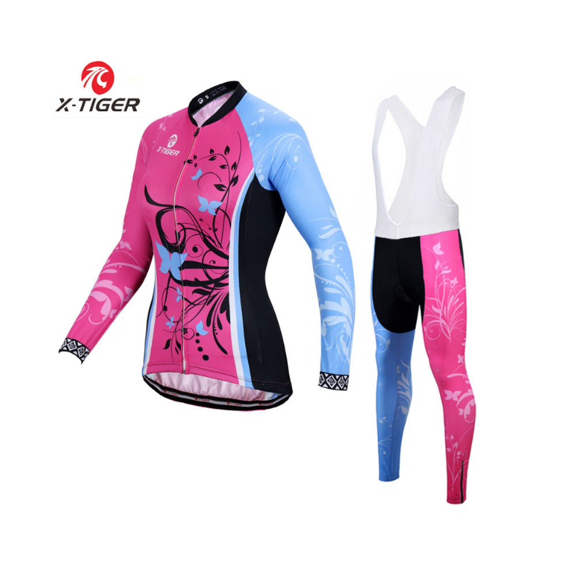 X-Tiger – Conjunto de ciclismo para mulheres com mangas longas
