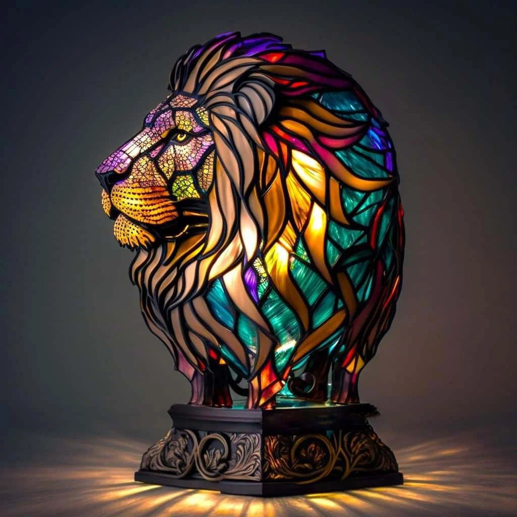 Leão | Luminária de Vitral