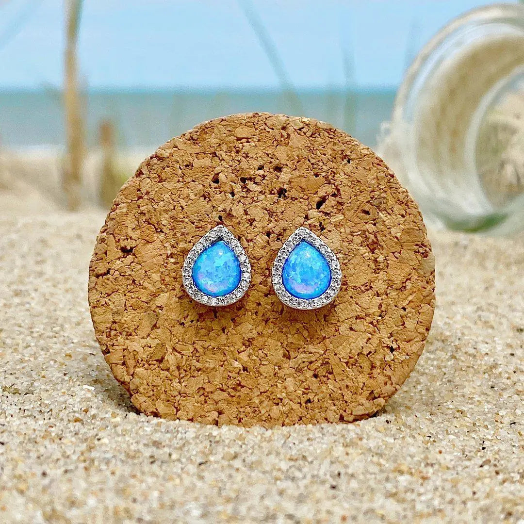 Brincos de Opala e Prata