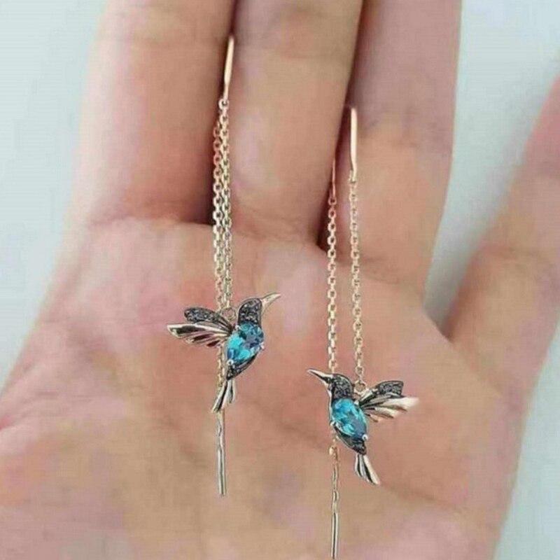 Brincos de esmalte e zircônia Colibri
